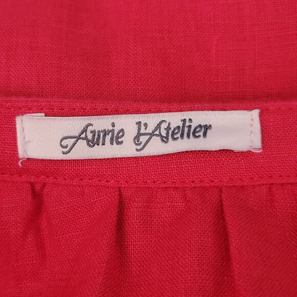 Aurie L'Atelier Red Embroidered Dress W/Missing String + Tassel No Size/Fabric - Picture 9 of 11